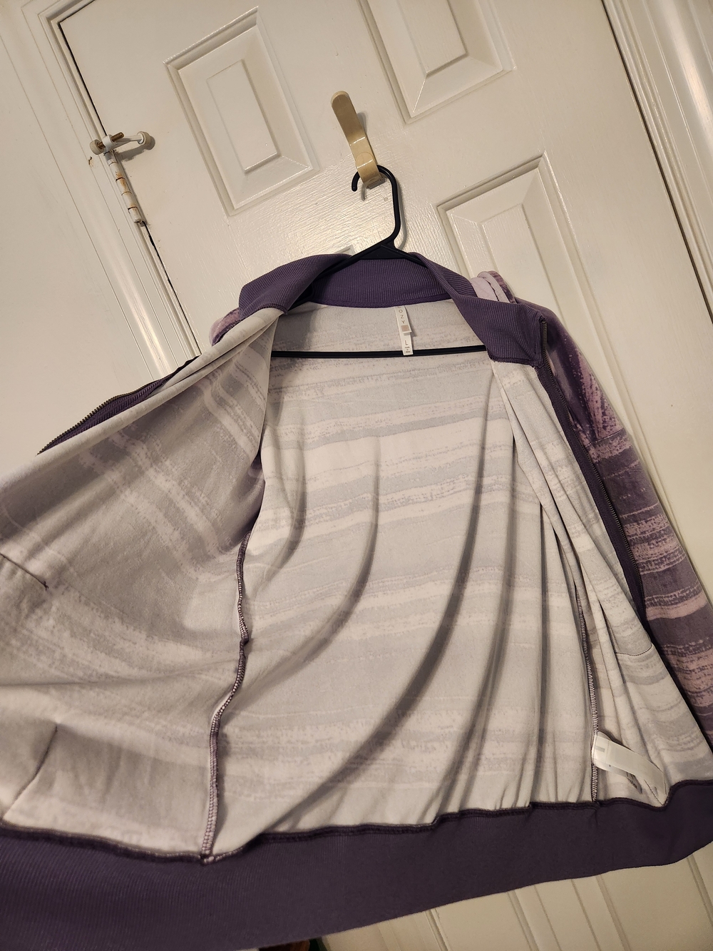 Purple Striped Zip Hoodie Jacket - Picture 4 of 7
